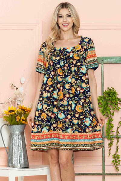 Floral Short Sleeve Dress Lilypad