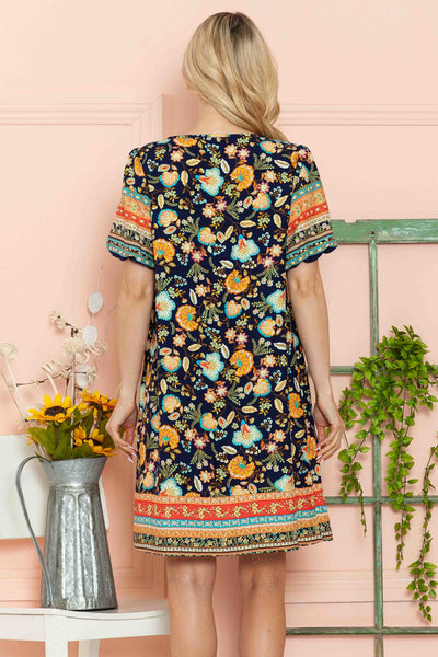 Floral Short Sleeve Dress Lilypad