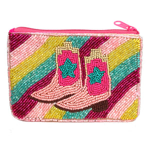 Beaded Boots Coin Purse