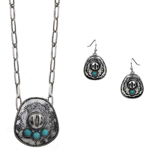 Silver & Turquoise Necklace Set