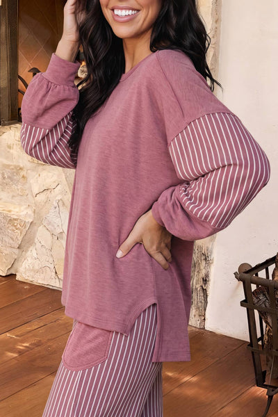 Fall 2026 Patchwork Long Sleeve Top Pocket Pants 2pcs Set