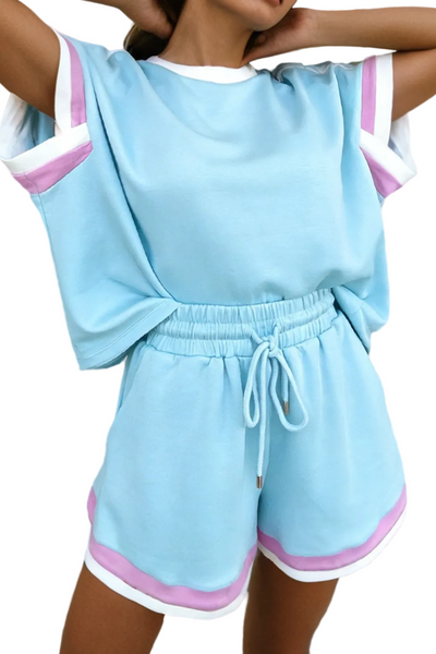 High Waist Pocket Two piece Shorts Sets