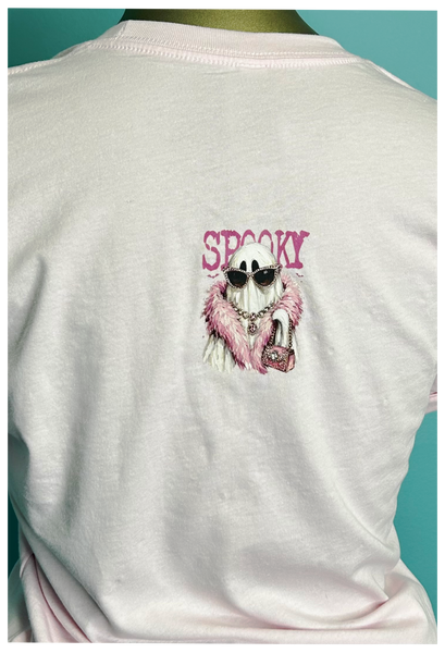 Spooky Ghost Blingy Rhinestone Graphic Tee