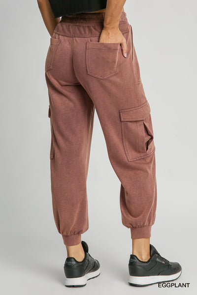 Mineral Washed Cargo Pants Umgee