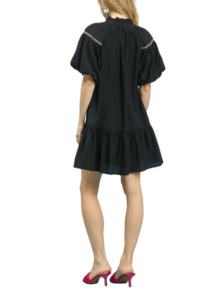 Boho Floral Embroidered Mini Dress By Umgee