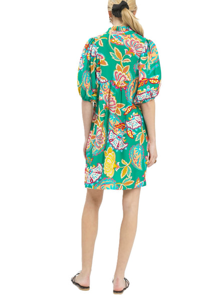 Emerald Paisley Print Dress By Umgee