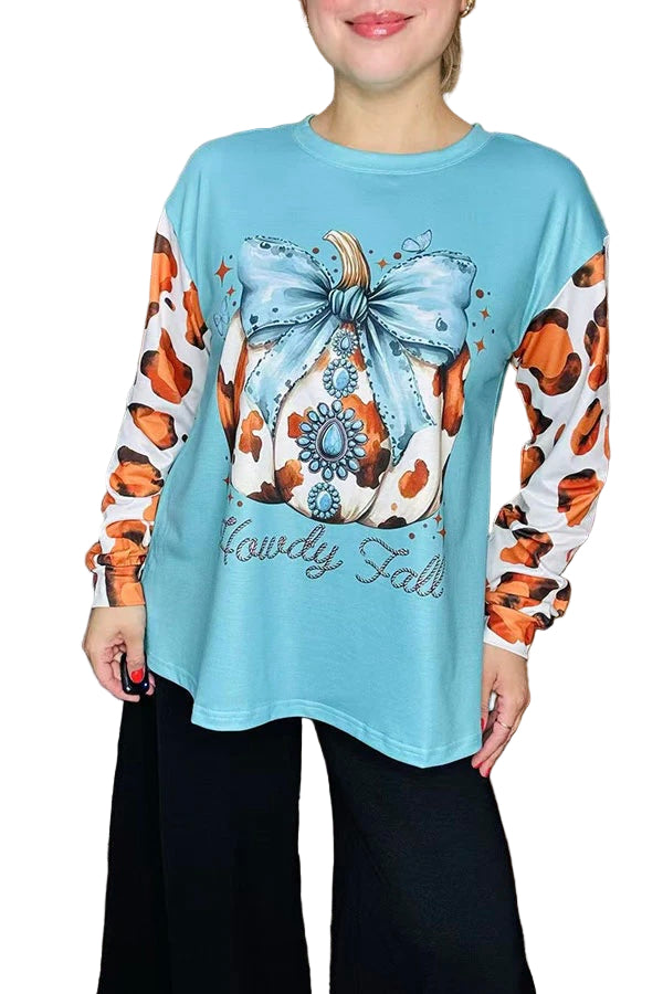 Howdy Fall Pumpkin & Bow Top