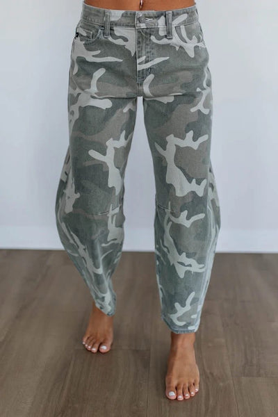 Risen Camo Barrel Jeans