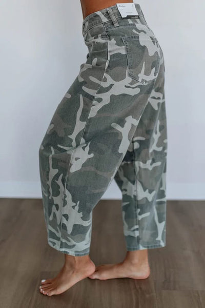 Risen Camo Barrel Jeans