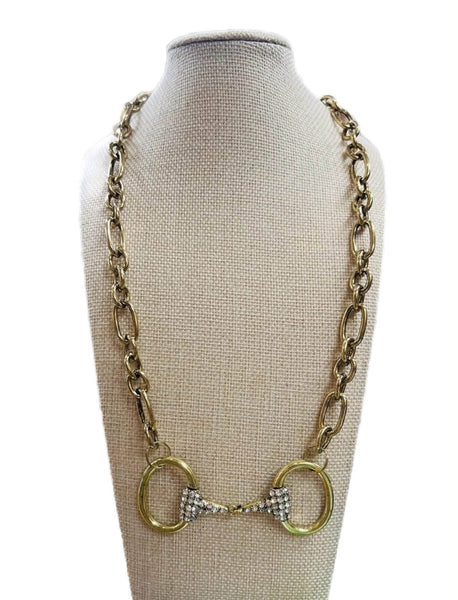 Crystal Snaffle Bit Necklace