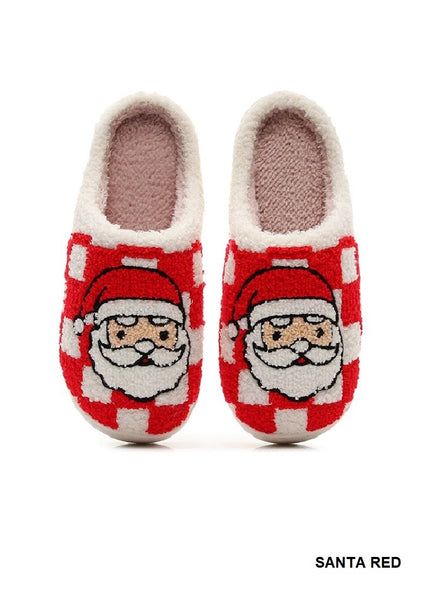 Novelty Soft Plush Santa Slippers By Zenana