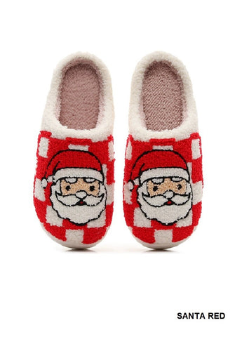 Novelty Soft Plush Santa Slippers By Zenana