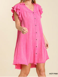 Snow Washed Button Up Dress