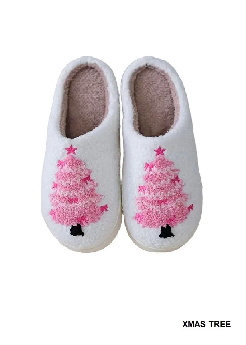 Novelty Soft Plush Christmas Tree Slippers By Zenana
