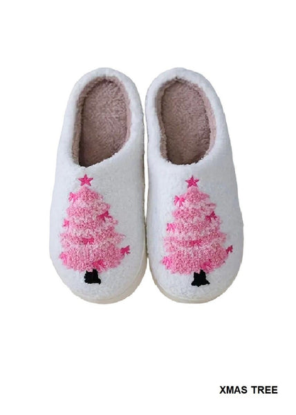 Novelty Soft Plush Christmas Tree Slippers By Zenana