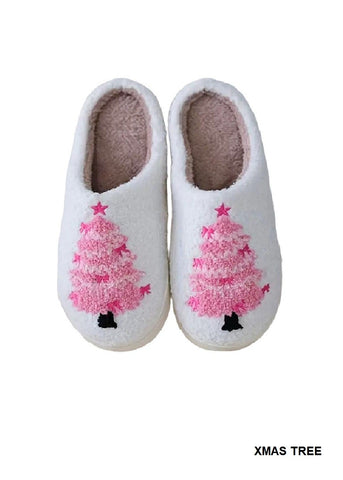 Novelty Soft Plush Christmas Tree Slippers By Zenana