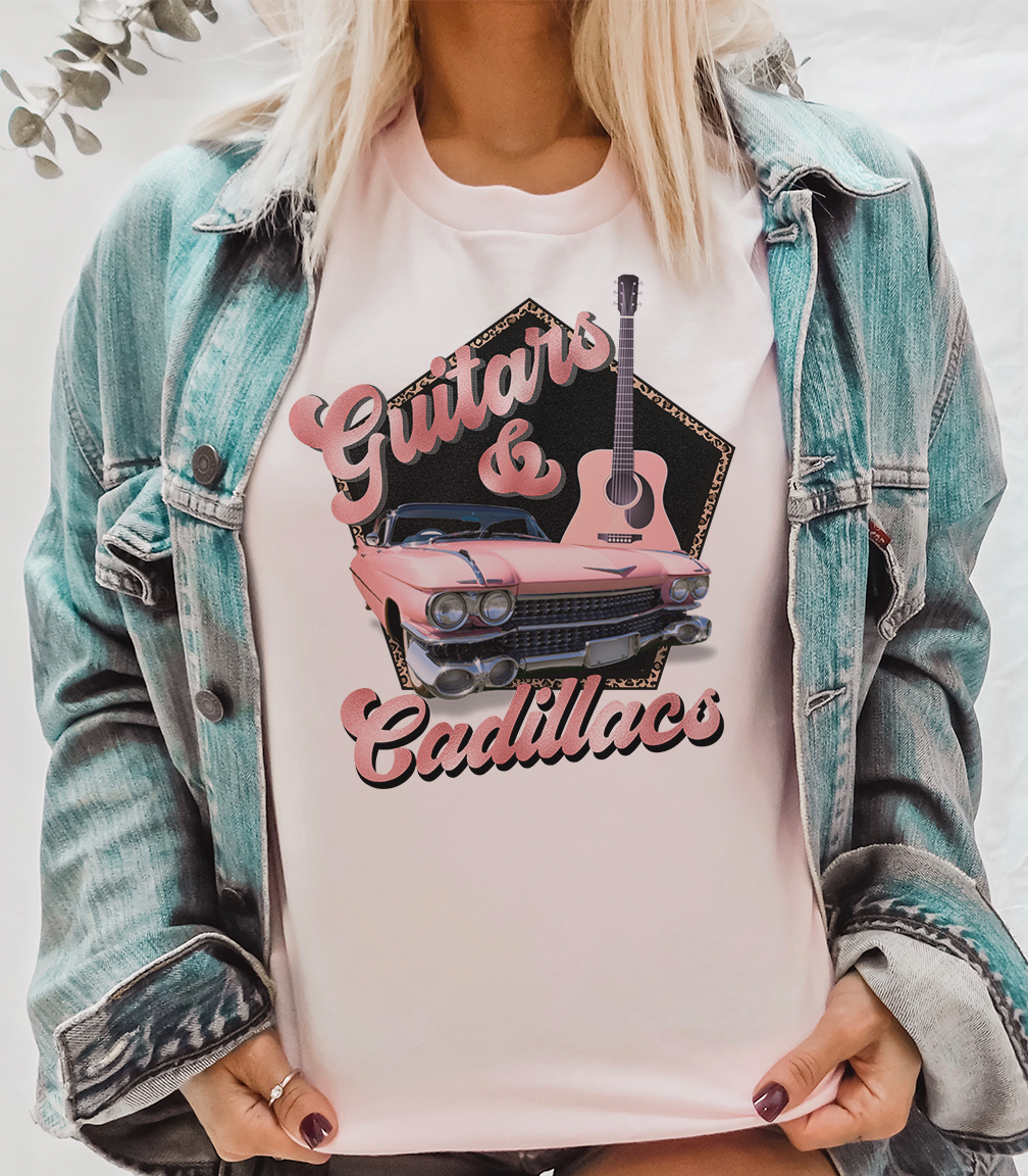 Guitars & Cadillacs T-Shirt with Crystals