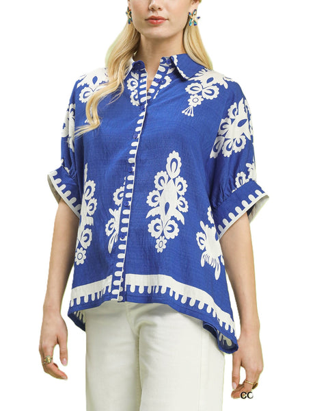 Abstract Print Top By Umgee