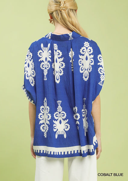 Abstract Print Top By Umgee