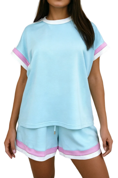 High Waist Pocket Two piece Shorts Sets