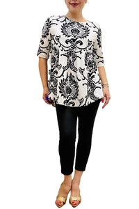 Western paisley printed half sleeves baby doll top