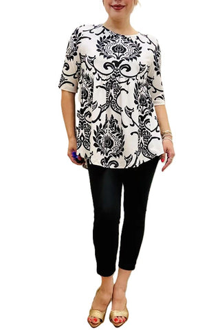 Western paisley printed half sleeves baby doll top