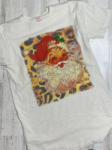 Vintage Santa with Leopard T-Shirt