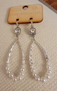 Silver & Pearl Teardrop Earrings