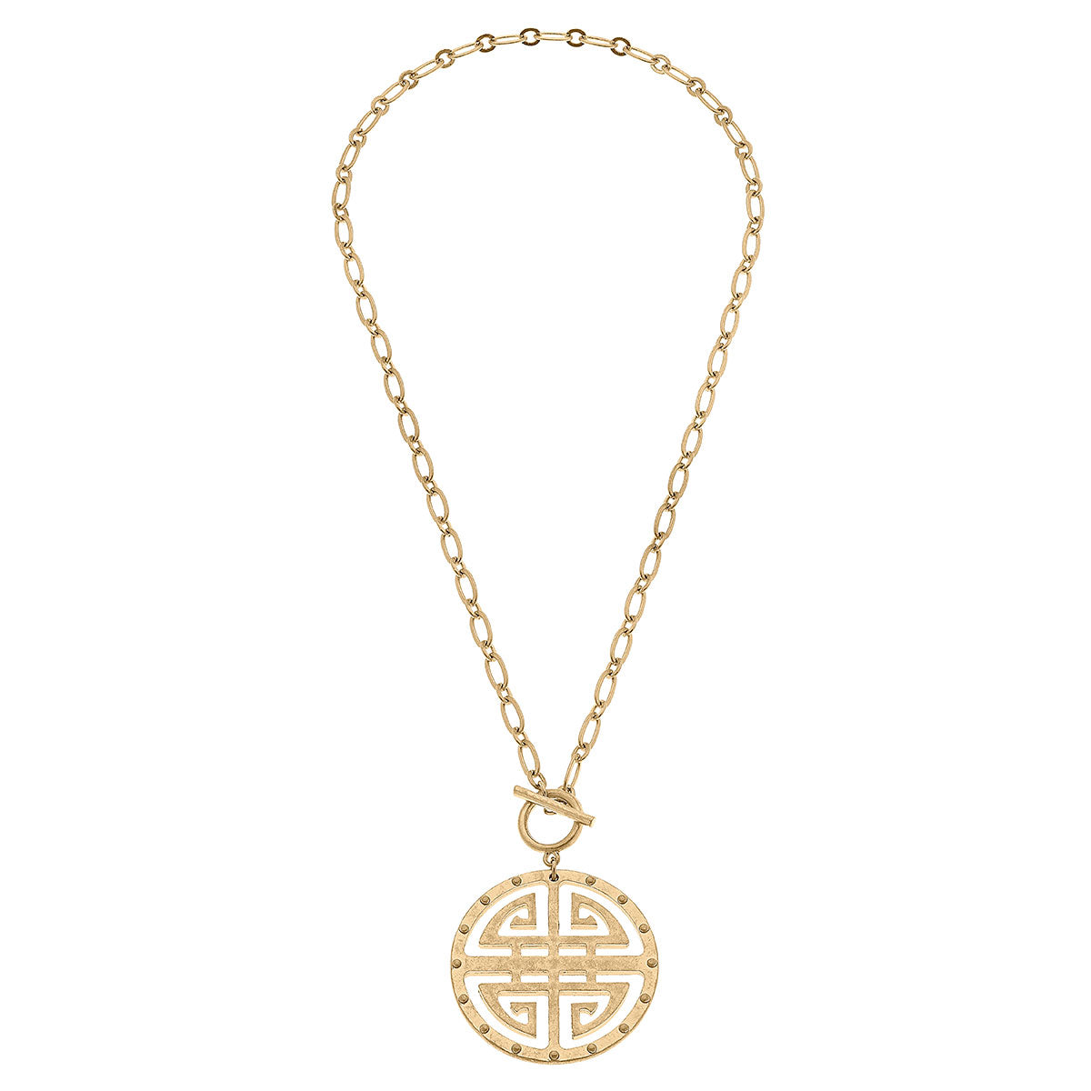 Greek Keys Pendant Necklace