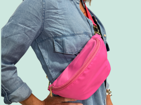 Nylon Sling Hip Bag With Strap
