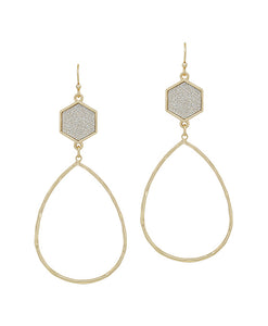 Hexagon Metallic Earrings