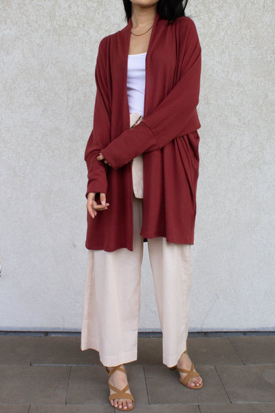 Brushed Hacci Midi Cardigan