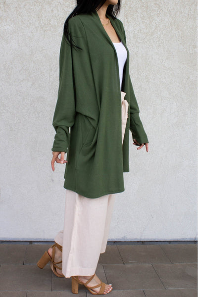 Brushed Hacci Midi Cardigan